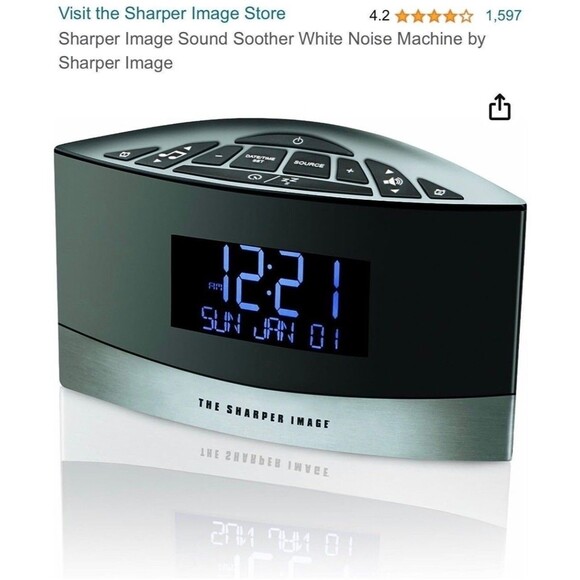 New SHARPER IMAGE Sound Machine Dual Alarm CLOCK For Better Sleep No Box - Picture 1 of 8